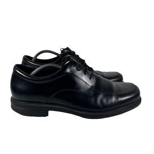 Rockport Black Leather Editorial Apron Toe Lace Up Dress Shoes Men's Size 13